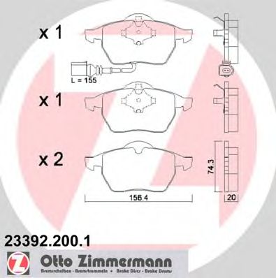 ZIMMERMANN - 23392.200.1 - Колодки гальмівні дискові