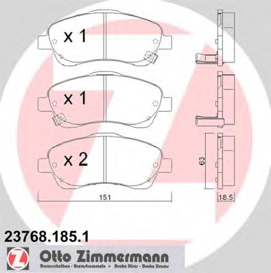 ZIMMERMANN - 23768.185.1 - Колодки гальмівні дискові