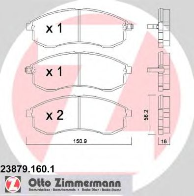 ZIMMERMANN - 23879.160.1 - колодки гальмівні дискові, к-кт