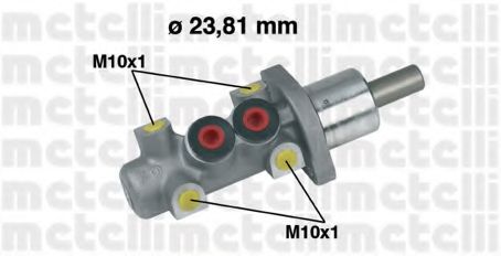 METELLI - 05-0247 - (23,81mm) Головний гальмівний циліндр Audi 80 9/91-,100 12/90-