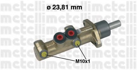 METELLI - 05-0298 - Головний гальмівний циліндр DB Vito 96- 23.81mm +ABS