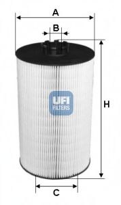 UFI - 25.019.00 - Фільтр масляний AUDI A6 2.5TDI V6 97- (вир-во UFI)