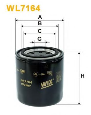 WIX FILTERS - WL7164 - Фільтр масляний Kia Sportage/Nissan Maxima/Ford Probe