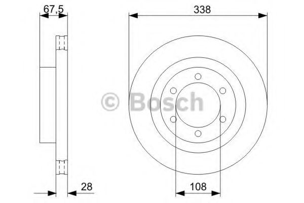 BOSCH - 0 986 479 304 - Диск гальмівний перед. Toyota Land Cruiser 3.0-4.0 03-