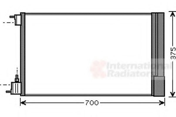 VAN WEZEL - 37005478 - Радіатор кондиціонера Opel Insignia  1.6-2.8 07.08-