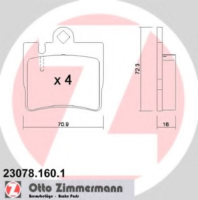 ZIMMERMANN - 23078.160.1 - Колодки гальмівні дискові
