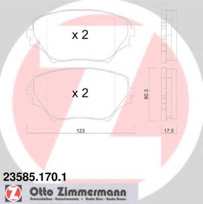 ZIMMERMANN - 23585.170.1 - Колодки гальмівні дискові