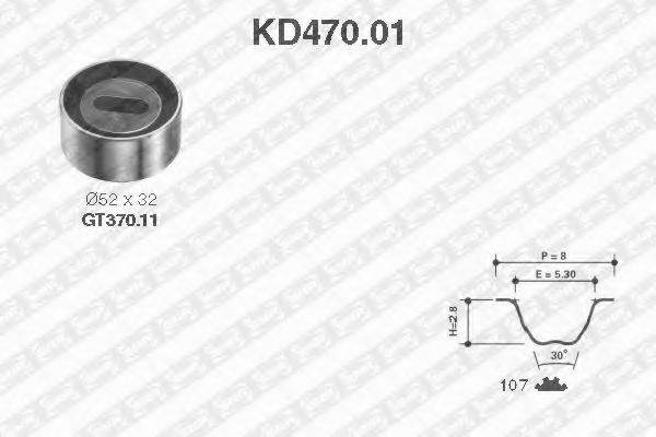 SNR - KD470.01 - Роликовий модуль натягувача ременя (ролик, ремінь)