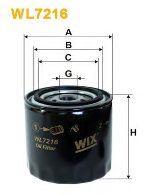WIX FILTERS - WL7216 - Фільтр масляний VW Polo 1.9D 10/94-