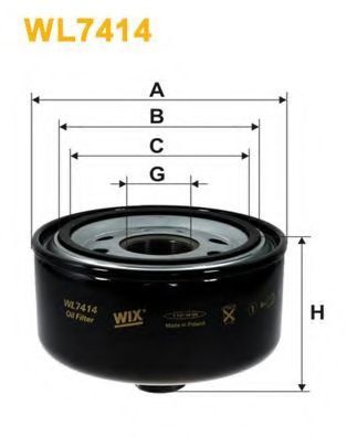WIX FILTERS - WL7414 - Фільтр масла VW 2,8TDI LT28-46 97- (AGK/ATA)