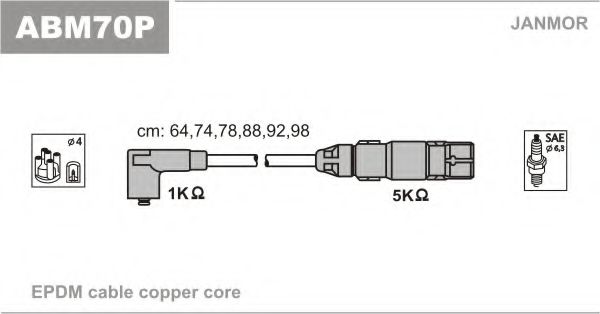 JANMOR - ABM70P - Дріт високої напруги JANMOR ABM70P