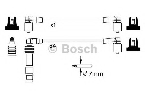 BOSCH - 0 986 357 233 - Комплект ВВ проводів OPEL Astra/Kadett/Vectra ''2.0 16V ''87-98