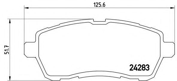 BREMBO - P 24 072 - Гальмівні колодки дискові перед. Ford Fiesta VI 08-/Mazda 2 (DE) 07-