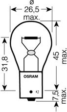 OSRAM - 7507 - Лампа 12V PY21W 21W BAU15s