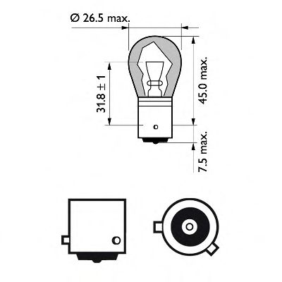 (к-кт 2шт) Лампа PY21W 12V 21W BAU15S Silver Vision BP упаковка блістер