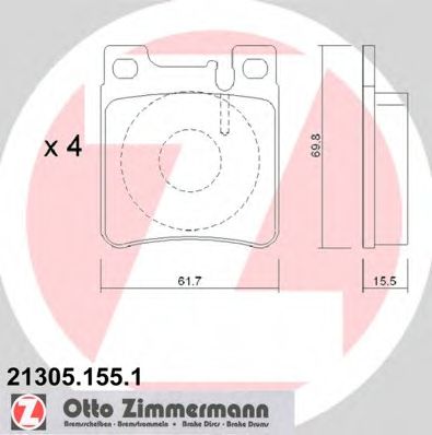 ZIMMERMANN - 21305.155.1 - Гальмівнi колодки дискові зад. DB 210 6/95-/W140 91-/C140 91-
