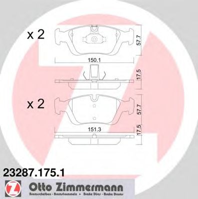 ZIMMERMANN - 23287.175.1 - Колодки гальмівні дискові