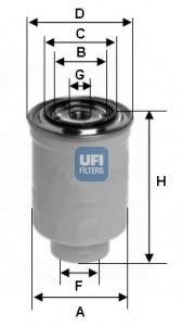 UFI - 24.375.00 - Фільтр паливний NISSAN PRIMERA 91-01, X-TRAIL 01- (вир-во UFI)