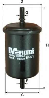 MFILTER - BF 671 - Фильтр топл. BMW, OPEL, SKODA (пр-во M-Filter)