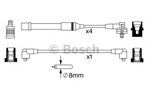 BOSCH - 0 986 357 051 - Провода в/в Ford Sierra, Granada, Scorpio 2,0