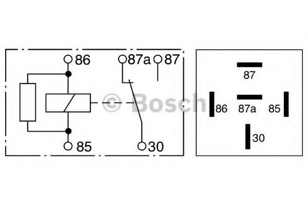 BOSCH - 0 332 209 138 - Реле 12 V 30 A/20 A (5 контактів)