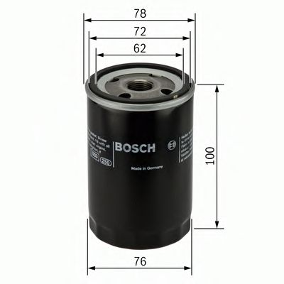 BOSCH - 0 451 103 232 - Фільтр масляний Opel Ascona 1.6D  82-, Astra 1.7DGL, GT