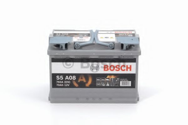 BOSCH - 0 092 S5A 080 - АКБ Bosch S5 AGM 70Аh/760А (-/+) (Стандартні клеми) 278x175x190 B13 - фланець 10.5мм (Пуск/AGM)