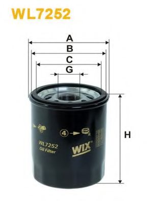 WIX FILTERS - WL7252 - Фильтр масляный FIAT PUNTO WL7252/OP545/2 (пр-во WIX-Filtron)