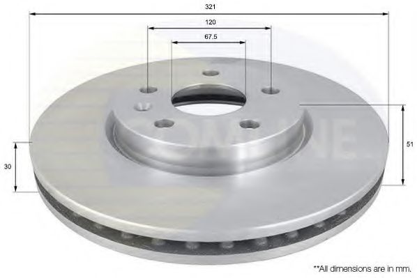 COMLINE - ADC1142V - ADC1142V Comline - Диск гальмівний вентильований з покриттям