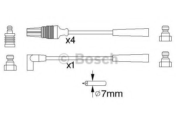 BOSCH - 0 986 356 889 - Комплект кабелів високовольтних