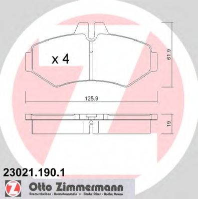 ZIMMERMANN - 23021.190.1 - Гальмівні колодки дискові зад. DB/VW/Vario/Sprinter/VW LT