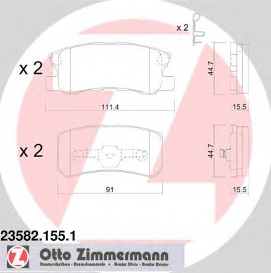 ZIMMERMANN - 23582.155.1 - Гальмівнi колодки дисковi зад. Mitsubishi Pajero 00-