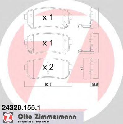 ZIMMERMANN - 24320.155.1 - Колодки гальмівні дискові