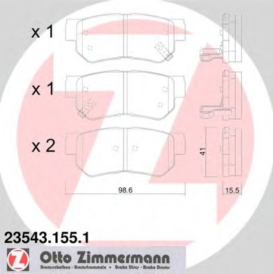 ZIMMERMANN - 23543.155.1 - Колодки гальмівні дискові