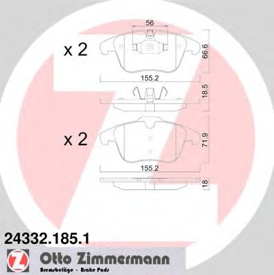 ZIMMERMANN - 24332.185.1 - Колодки гальмівні дискові