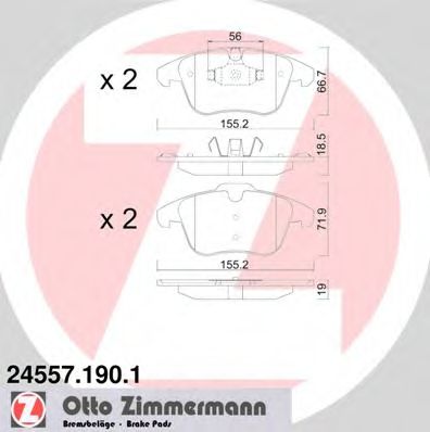 ZIMMERMANN - 24557.190.1 - Колодки гальмівні дискові