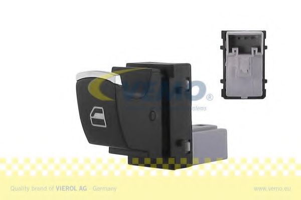 VEMO - V10-73-0254 - Кнопка склопiдiймача хром (одинарна) VAG Golf VI/Passat/CC/Tiguan
