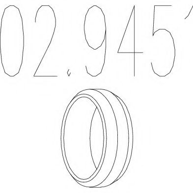 MTS - 02.9451 - Монтажное кольцо выхлопной системы ( D(внутр.) - 55,6 мм; D(наружн.) - 69,5 мм; Высота - 12,8 мм)