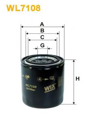 WIX FILTERS - WL7108 - Фильтр масляный WL7108/OP558 (пр-во WIX-Filtron)