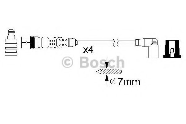 BOSCH - 0 986 356 312 - К-кт проводів в/в Seat Ibiza, Arosa, Inca 1.0/1.4 05.97-06.04; Vw Polo, Lupo 1.0/1.4 12.95-07.05