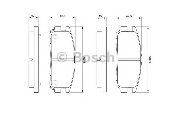 BOSCH - 0 986 424 367 - Гальмівні колодки дискові зад. Opel Frontera A,B 95-