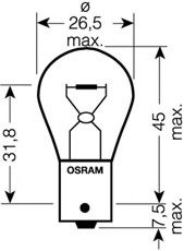 OSRAM - 7511 - Лампа P21W 24V 21W BA15s