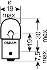 OSRAM - 5007ULT-02B - Лампа накаливания  R5W 12V 5W BA 15s Ultra Life (blister 2шт) (пр-во OSRAM)