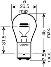 OSRAM - 7528 - Лампа 12V P21W/5W 21/5W BAY15d