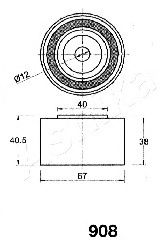 ASHIKA - 45-09-908 - Ролик модуля натягувача ременя
