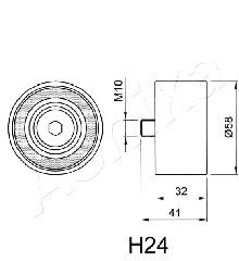 ASHIKA - 45-0H-024 - 59x10x32 Ролик паска приводного Hyundai, Kia 1.5CRDi, 2.0CRDi, 2.2CRDi 04.01-