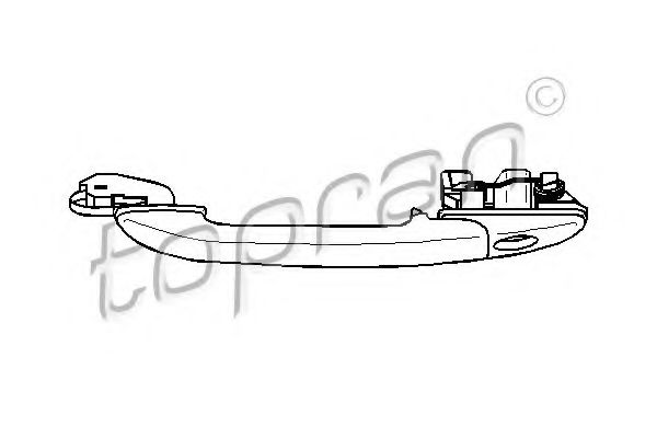 TOPRAN - 111 277 - Ручка дверей передн. лів/прав Ford Galaxy; Seat Alhambra, Cordoba, Ibiza; Vw Caddy, Polo, Sharan 02.93-03.10