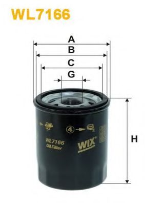 WIX FILTERS - WL7166 - Фильтр масляный NISSAN MICRA WL7166/OP612 (пр-во WIX-Filtron)