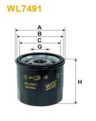WIX FILTERS - WL7491 - Фильтр масляный CHEVROLET WL7491/OP564/1 (пр-во WIX-Filtron)