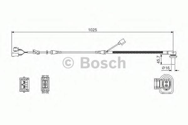 BOSCH - 0 986 594 002 - Датчик ABS переднiй VW Passat 97->/Audi A4/Skoda Superb